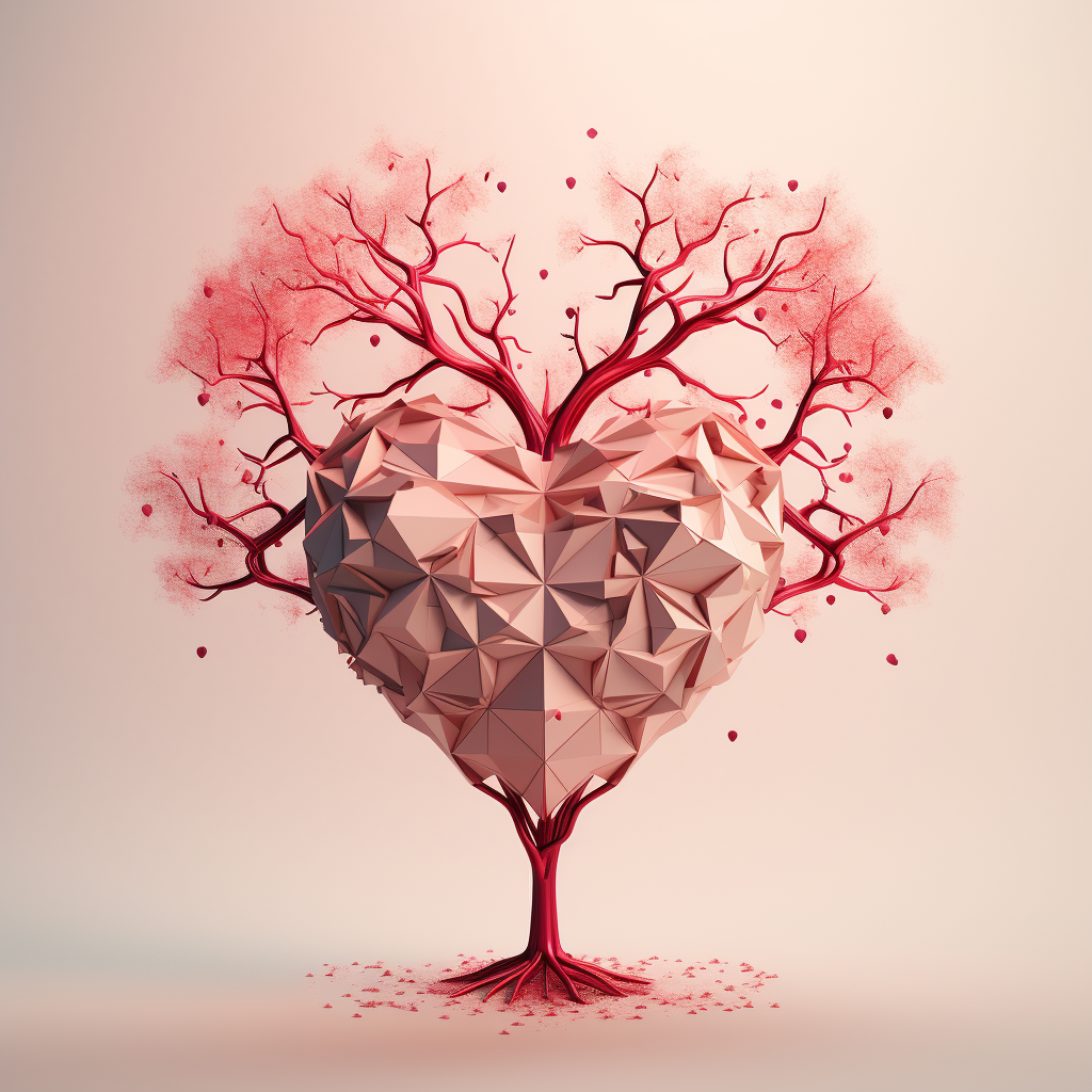 Geometric shaped heart in minimal tree