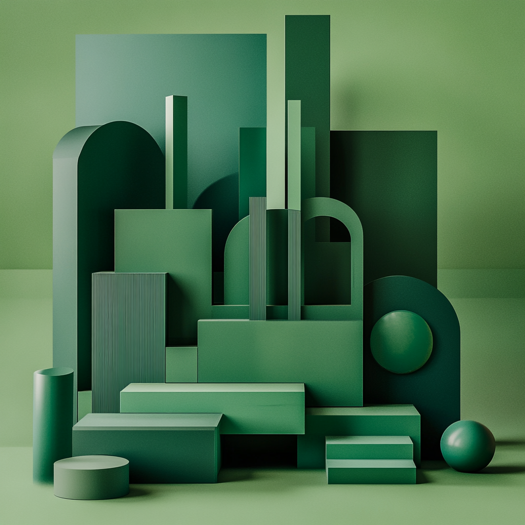 Green Geometric Shapes Design Festival Cover