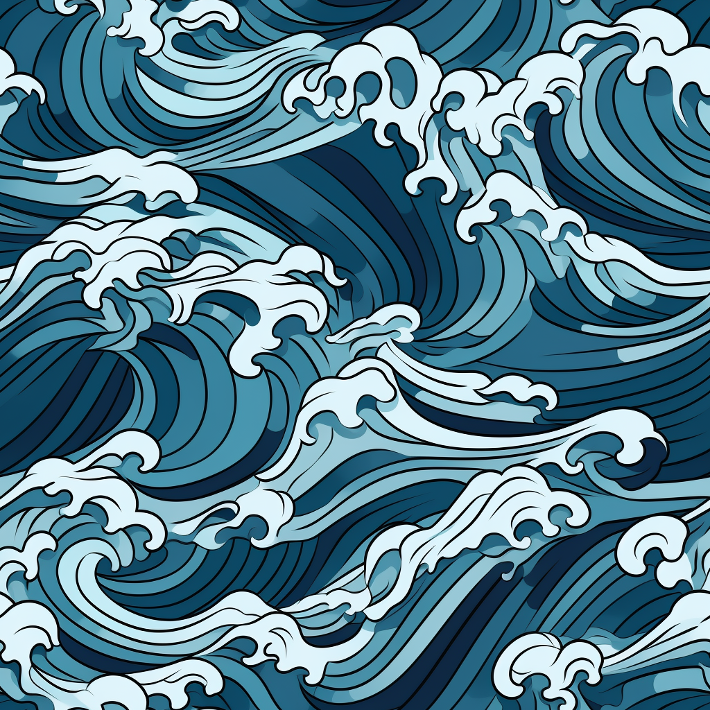 Geometric ocean waves in Escher style