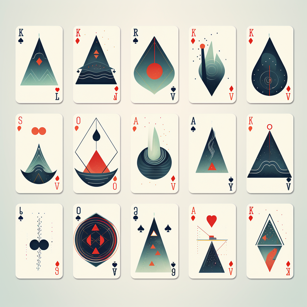 Geometrical playing card figures