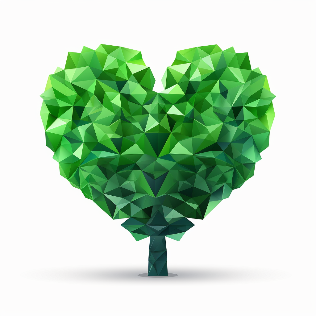 Geometrical Tree Flat Leaf Heart