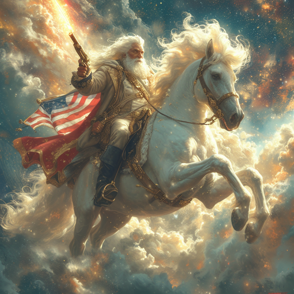 George Washington Riding Pegasus in Space