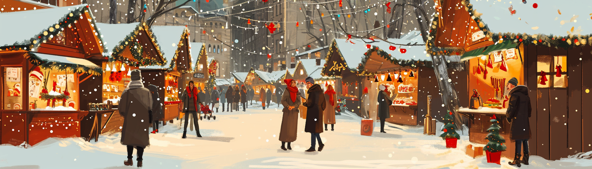 German Christmas Market Illustration