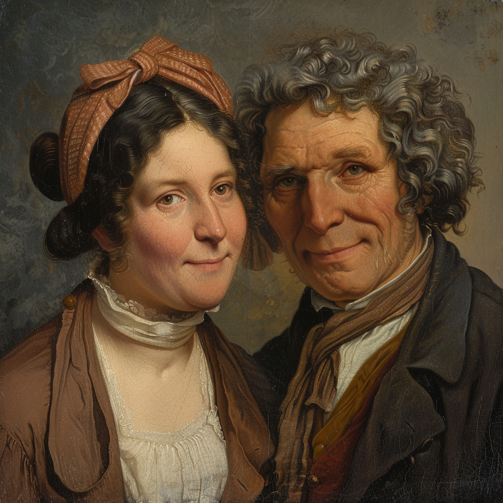 German couple in 1820 attire