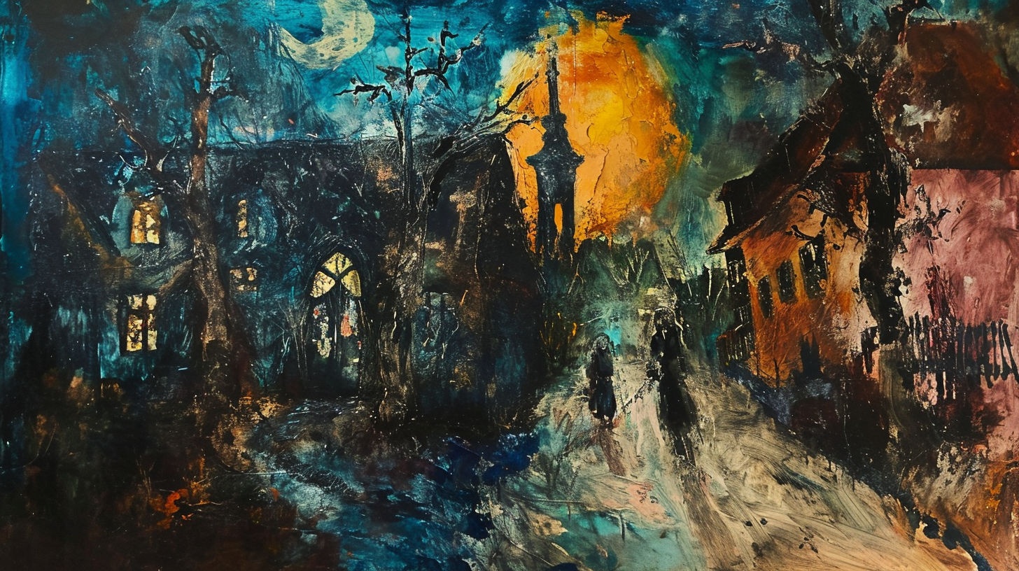 German Dark Horror Folklore Painting