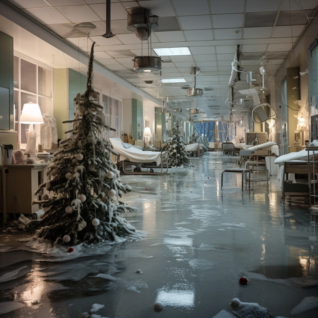 Christmas trees in German hospital