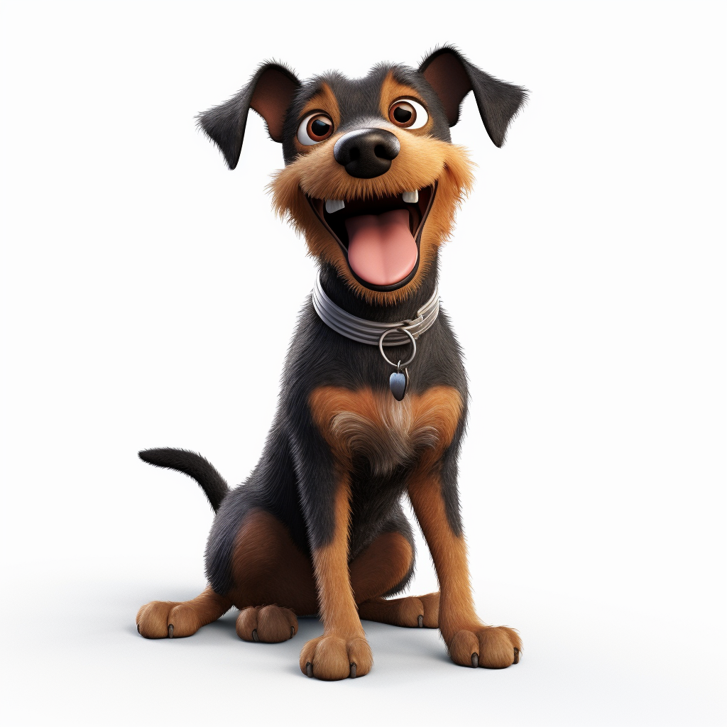 Adorable German Jagdterrier Dog in Pixar Cartoon Style