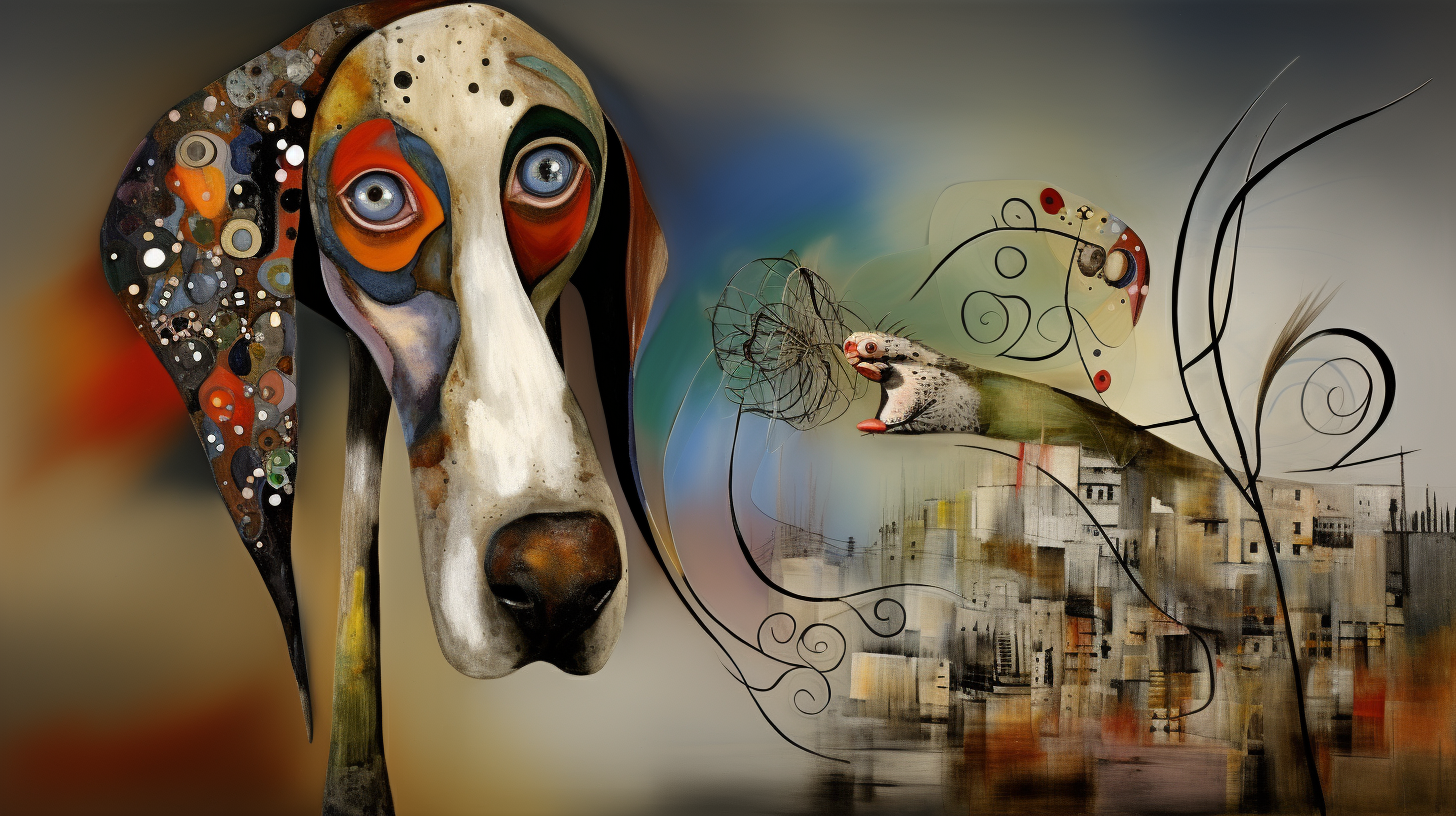 Colorful Picasso-inspired German Short-haired Pointer