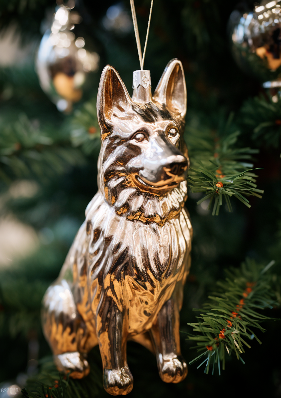 German Shepherd Christmas Tree Ornament