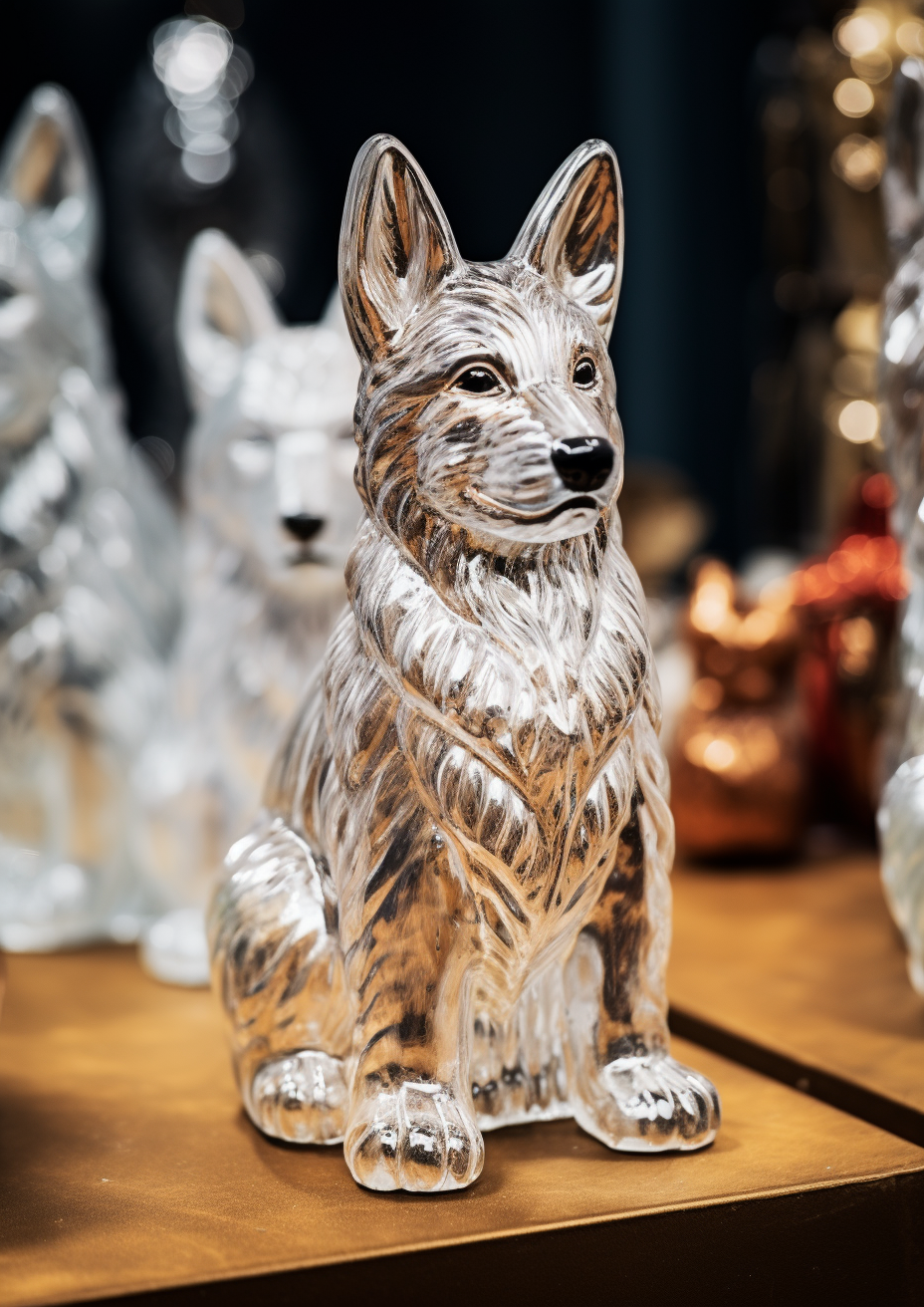 Close-up of German Shepherd Ornament Figurine