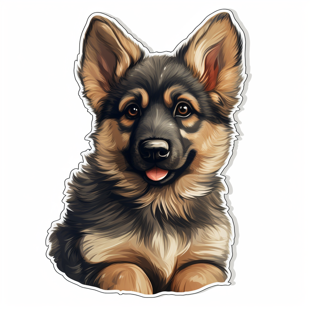 Adorable German Shepherd Puppy Sticker