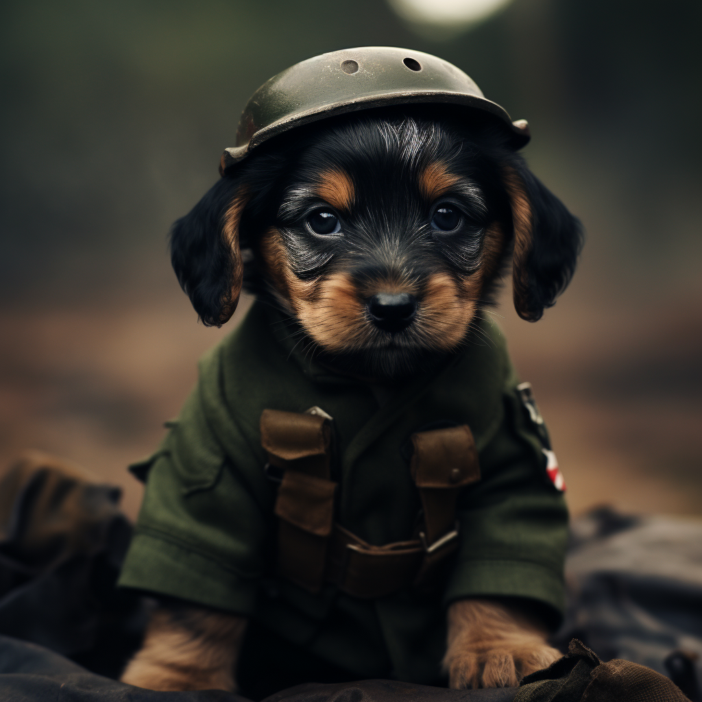 Adorable German Soldier WW2 Puppy