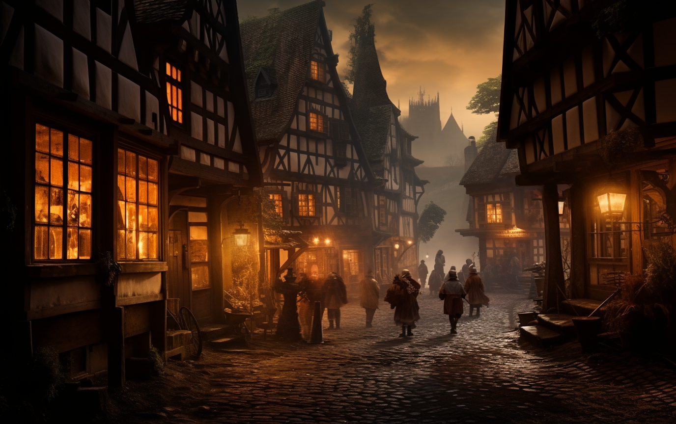 Enchanting German Town at Dusk