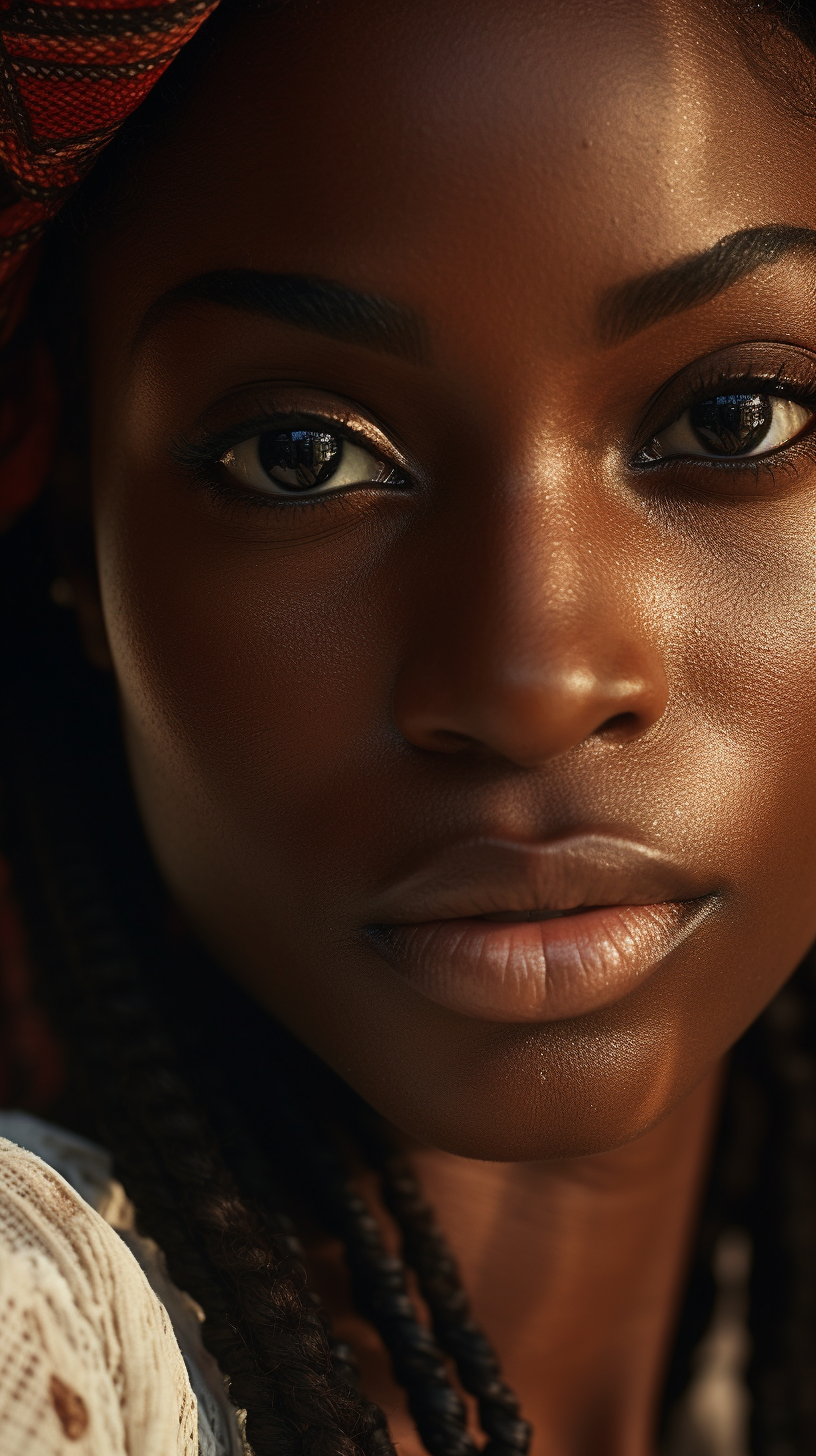 Closeup Portrait of Young Woman from Ghana