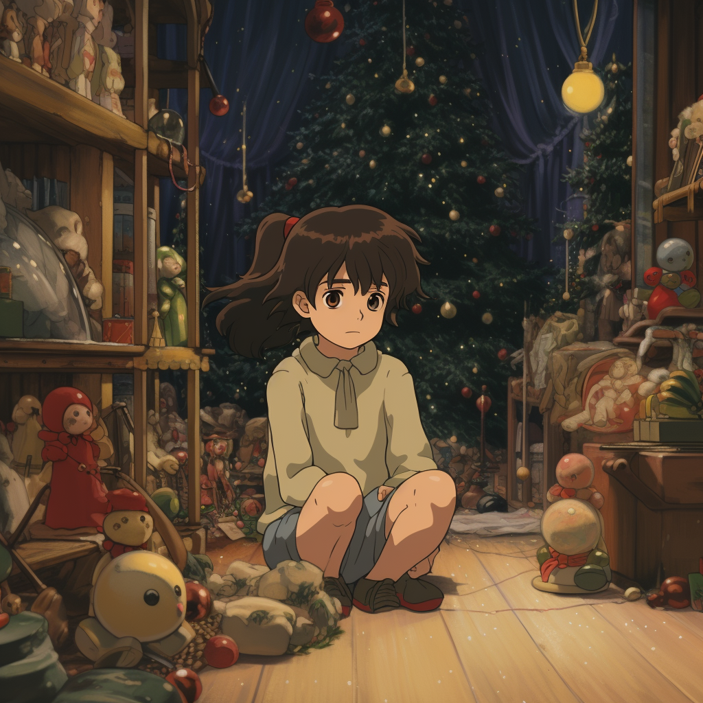 Studio Ghibli cartoon during Christmas