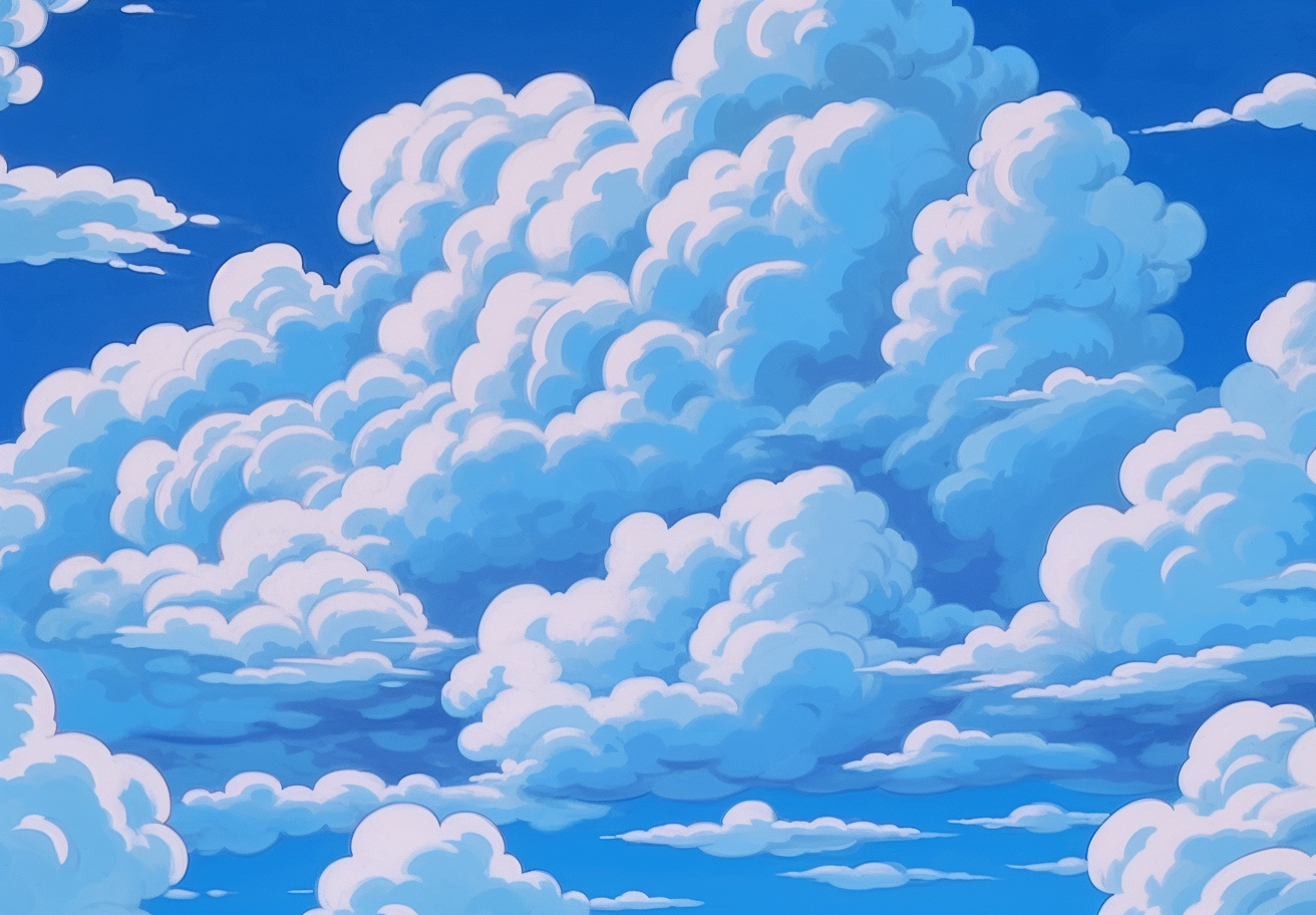 Beautiful cloud formation in Ghibli style