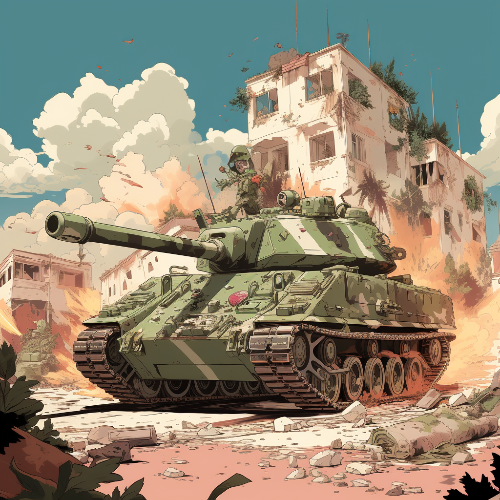 Ghibli Studio Tank Targeted  (concise description of the image)