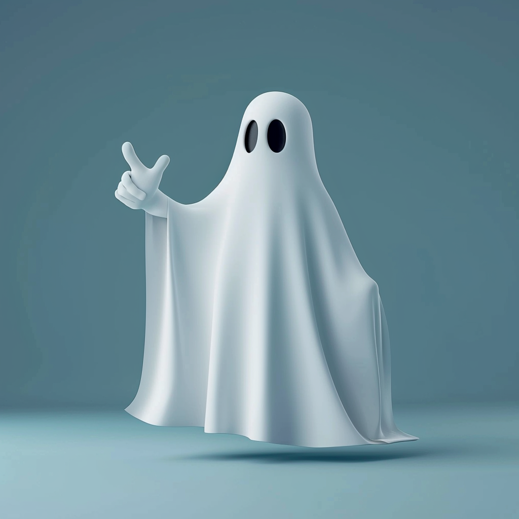 Realistic ghost celebrating 100K Facebook followers