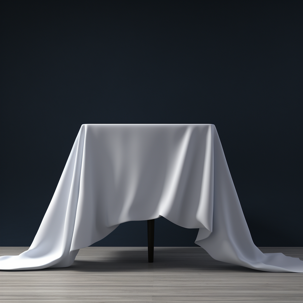 Abstract ghost flag design on table