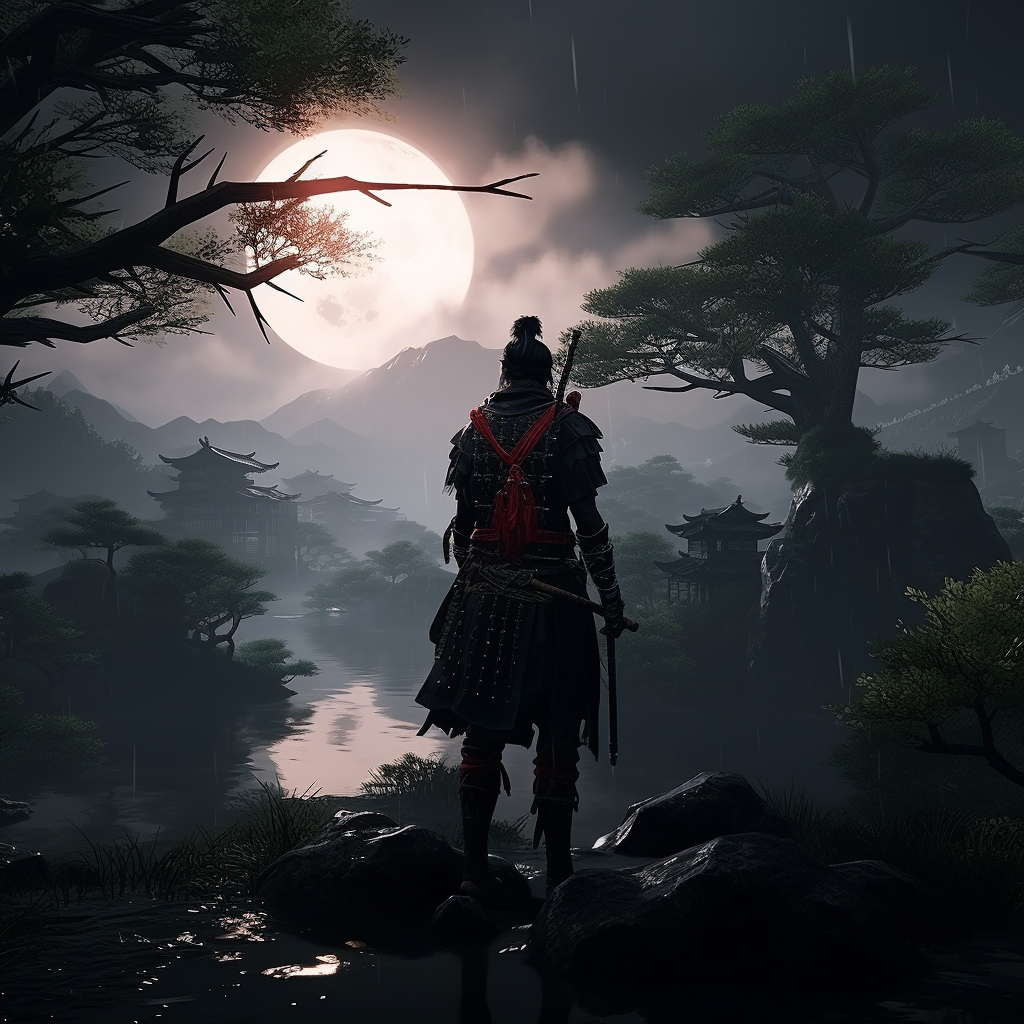 Realistic depiction of Ghost of Tsushima's Jin Sakai