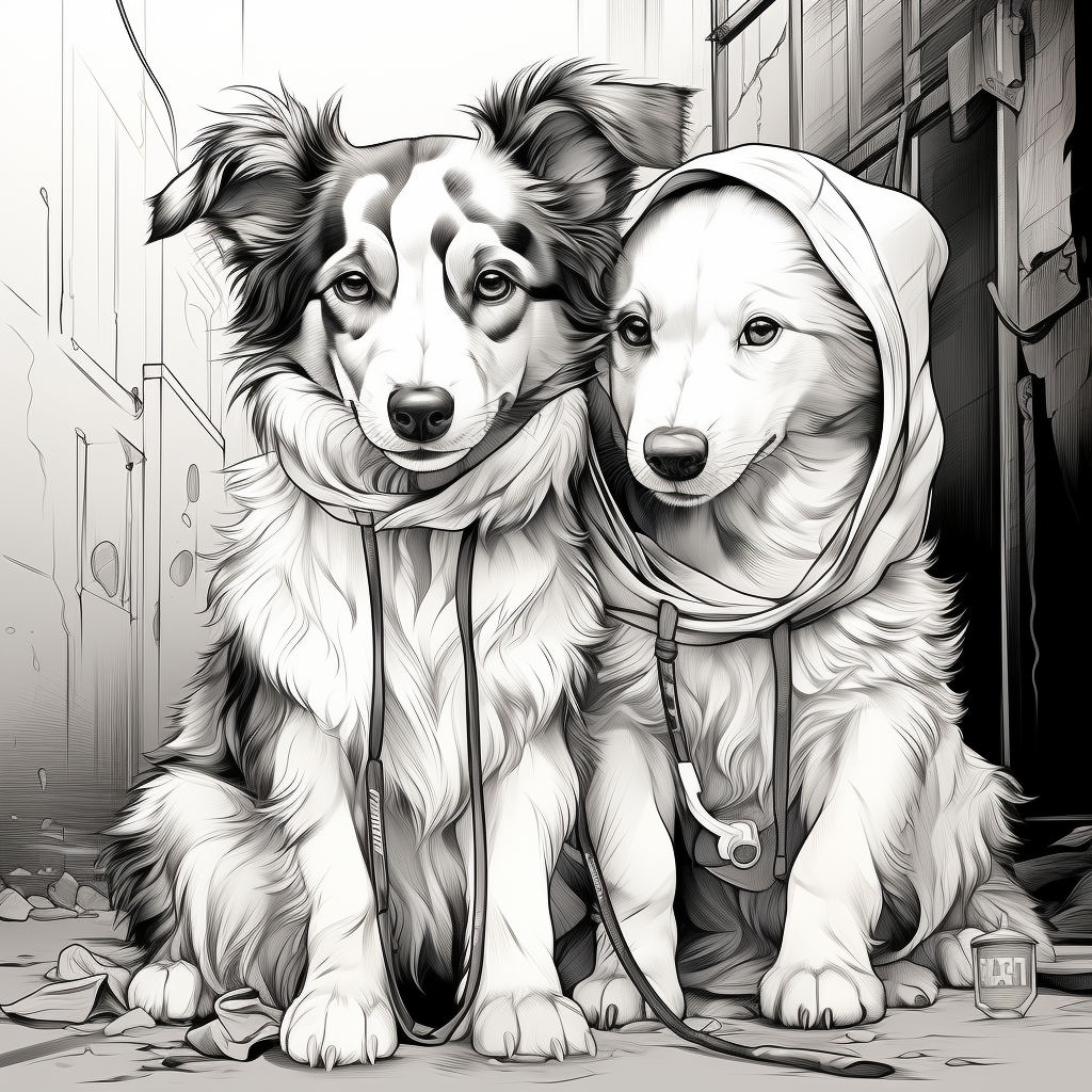 Beautiful ghost dogs in cute costumes