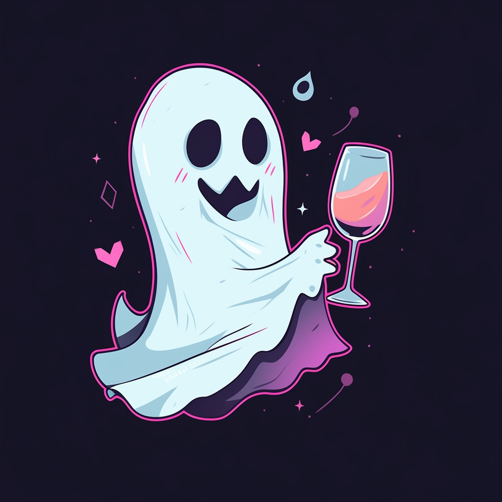 Ghost enjoying a glass of wine