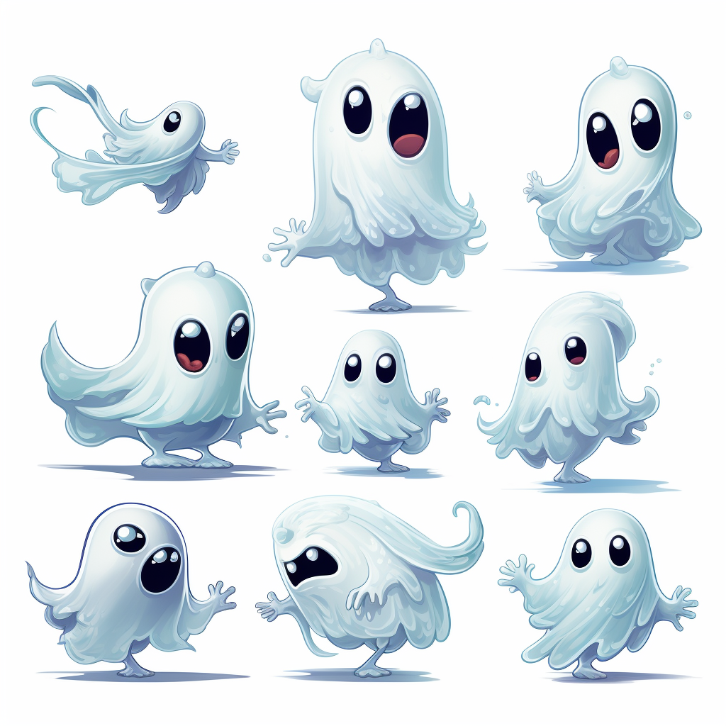 Ghost video game enemy in Rayman Legends art style