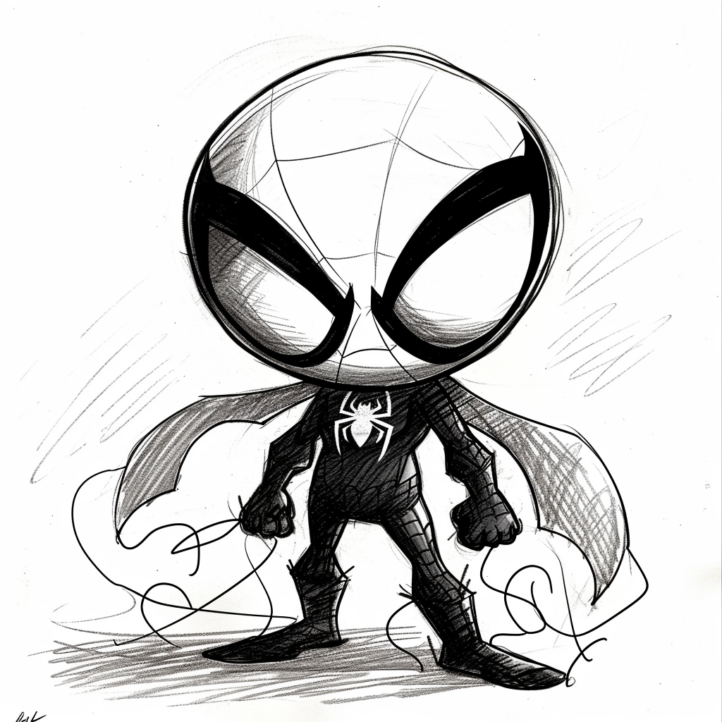 Black and White Ghostie Caricature from Spidey and his Amazing Friends