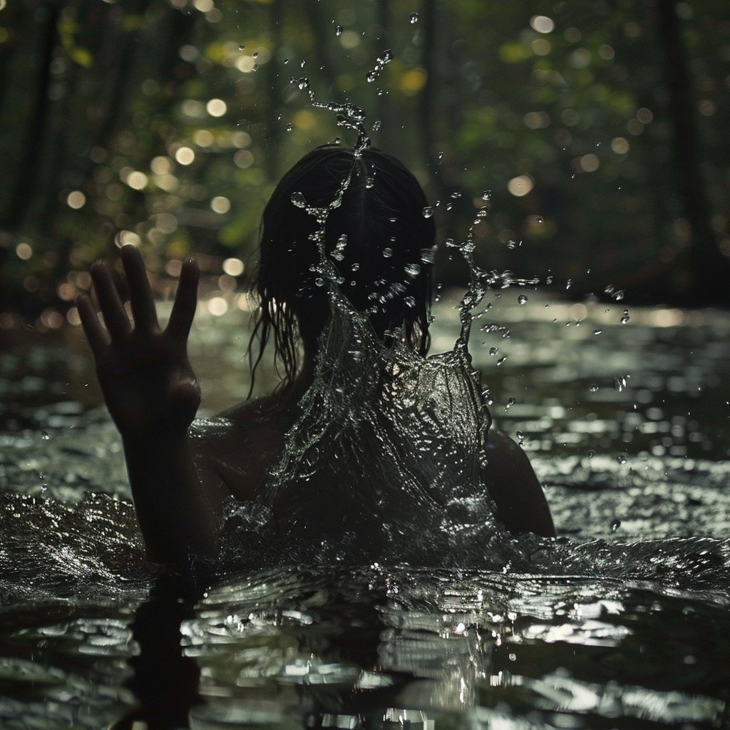 Girl dragged underwater by ghostly hand