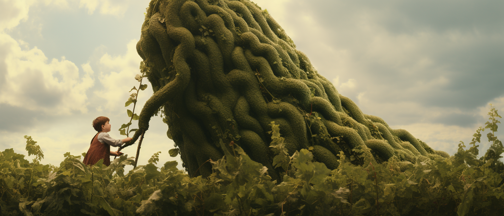 Close-up of Chopping Down Giant Beanstalk