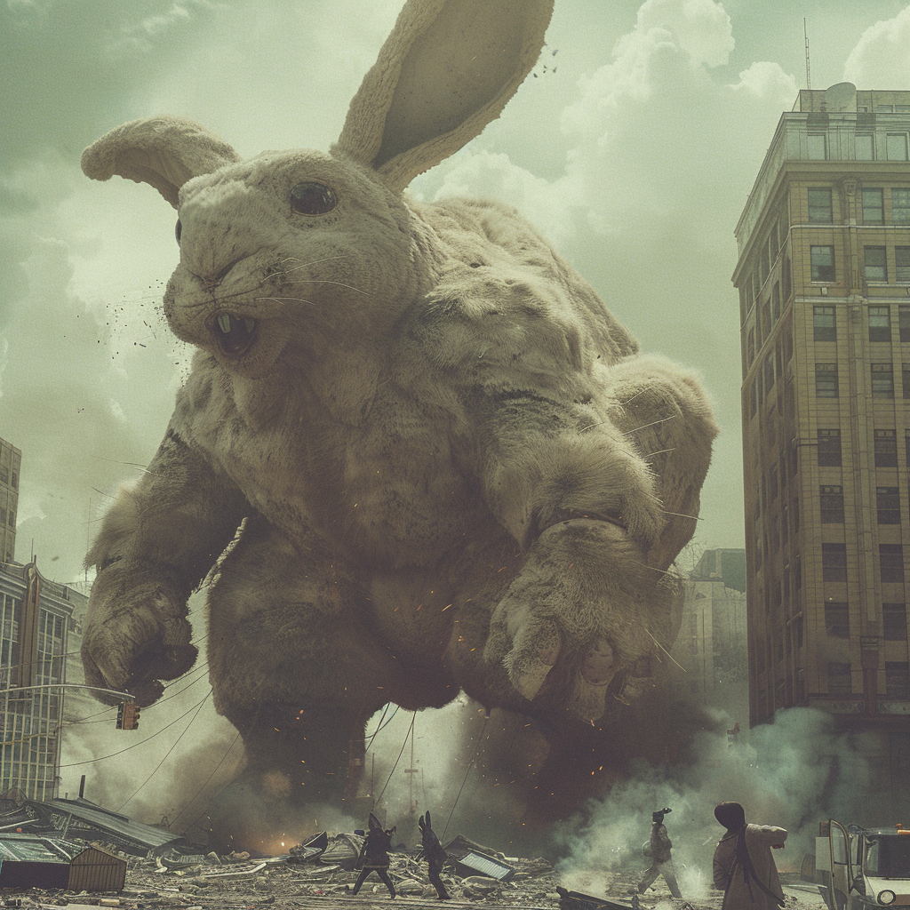 Giant Bunny Rabbit Kaiju Attack