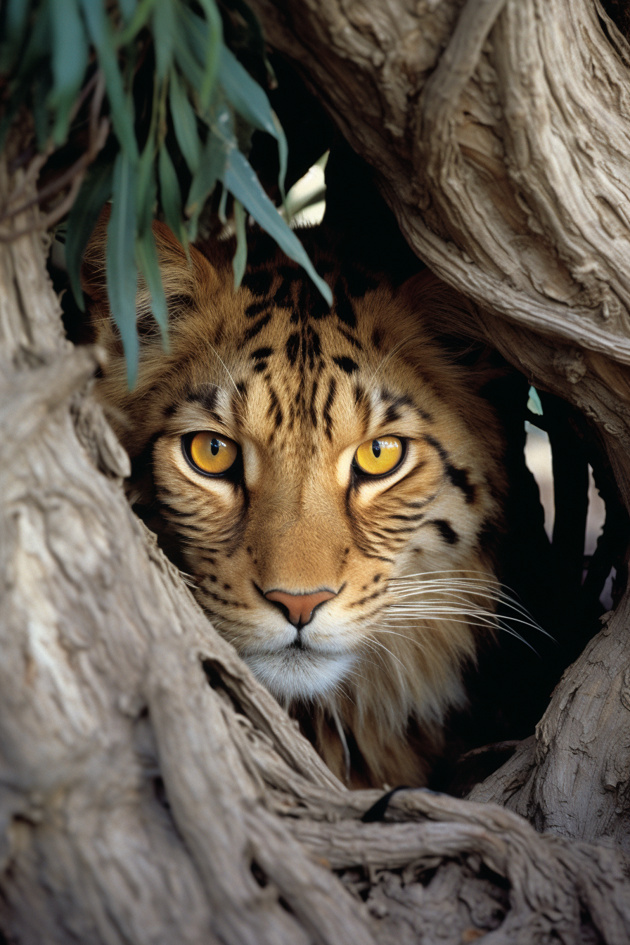 Awe-Inspiring Giant Cat with Striking Eyes