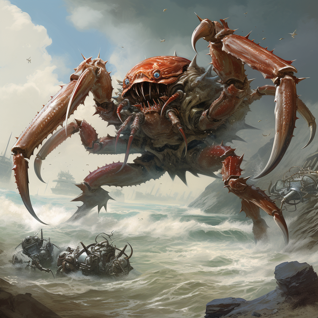 Giant crab battles goristro monster