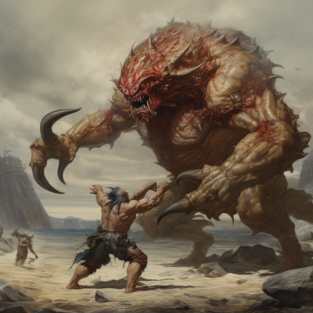 Giant Crab vs Minotaur Battle