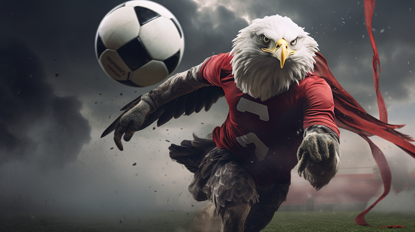 Giant Eagle-Man in Soccer Uniform