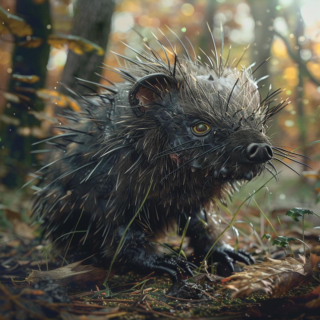 Goblin Porcupine Hybrid Forest Face