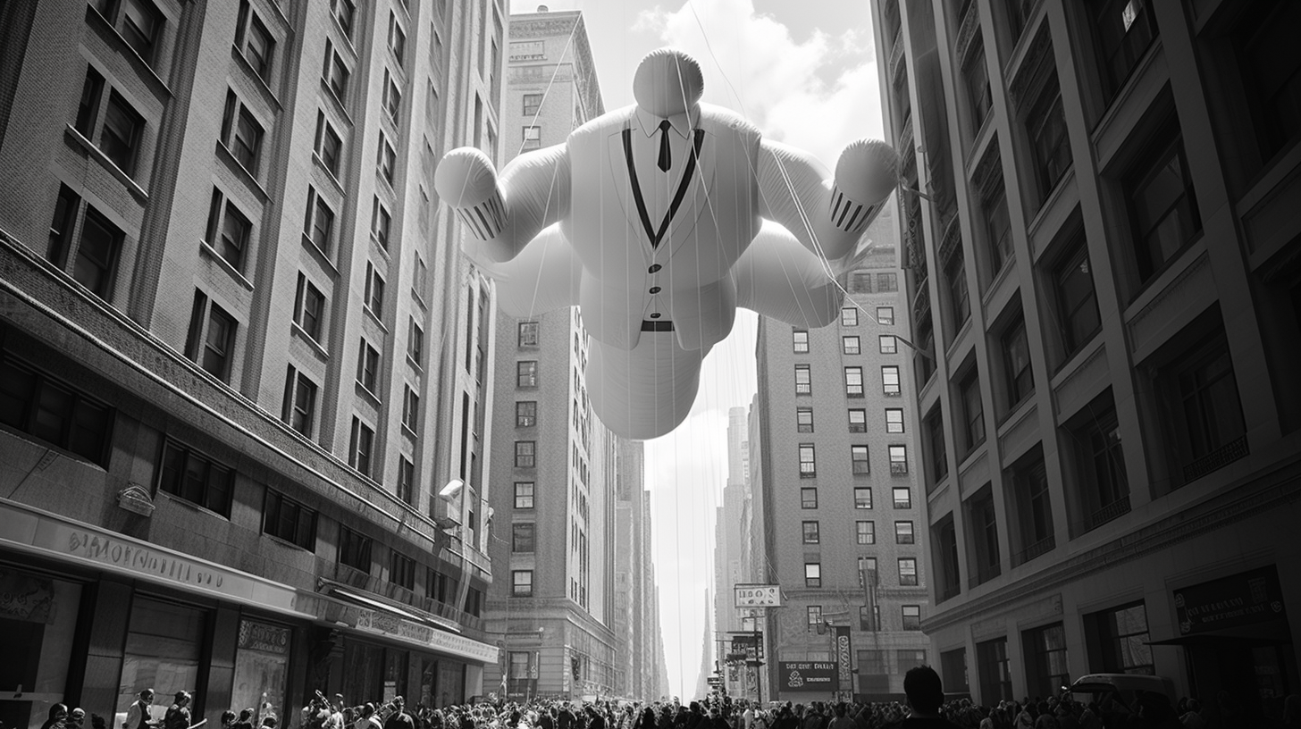 Giant Inflatable Liberace on Wall Street