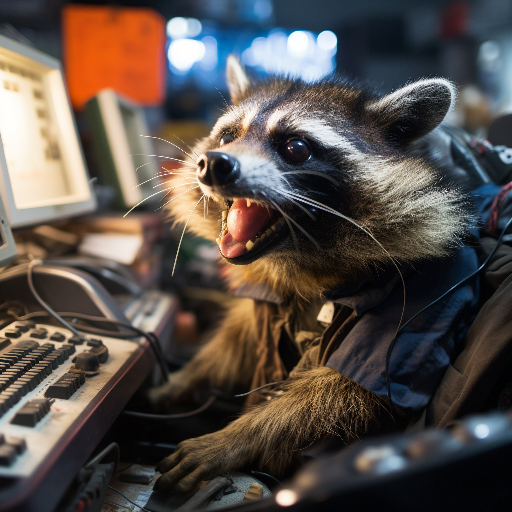 Giant raccoon causing call center damage