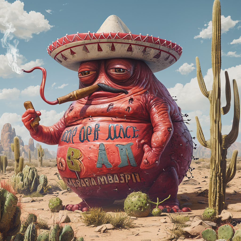 Red Maggot in Desert Sombrero