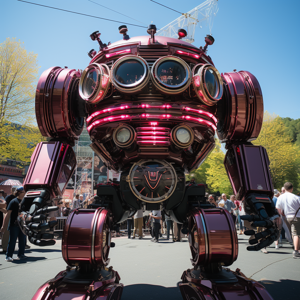 Massive Robotic Drum Set in Football Stadium