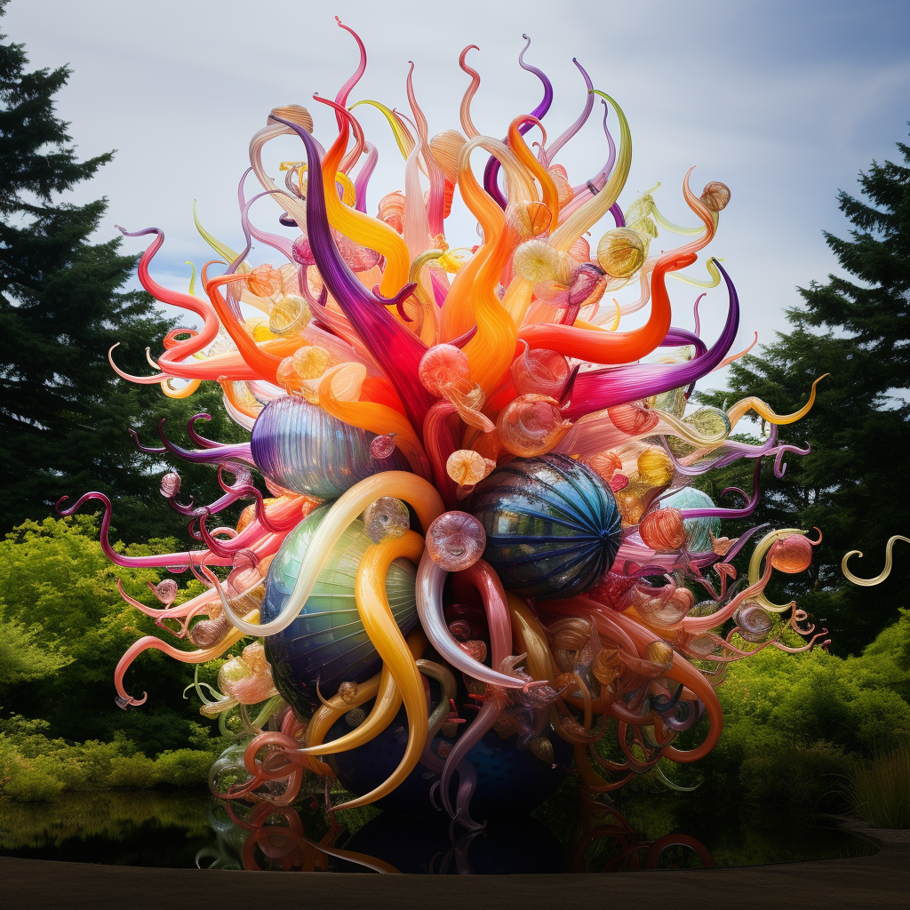 Beautiful Chihuly-inspired Giant Sea Creature Sculpture