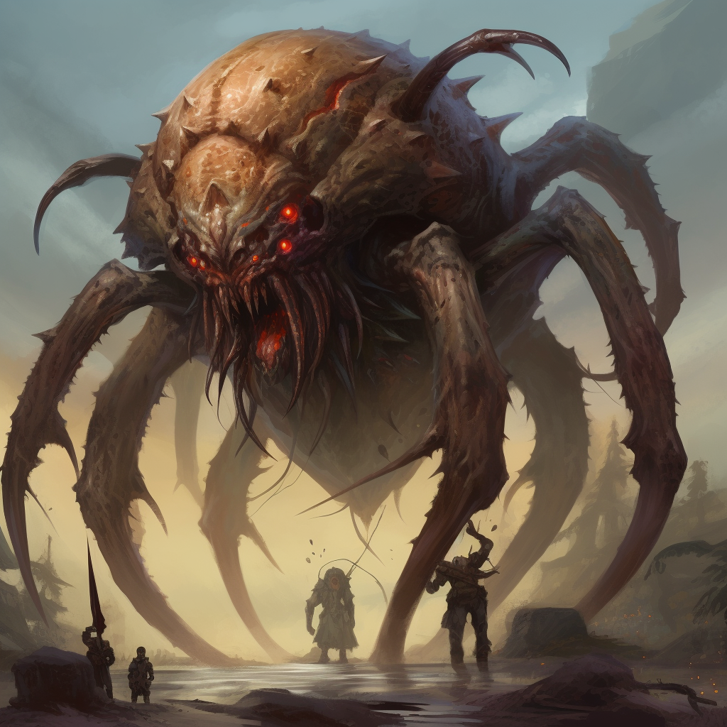 Giant Spider Beholder Head Artwork