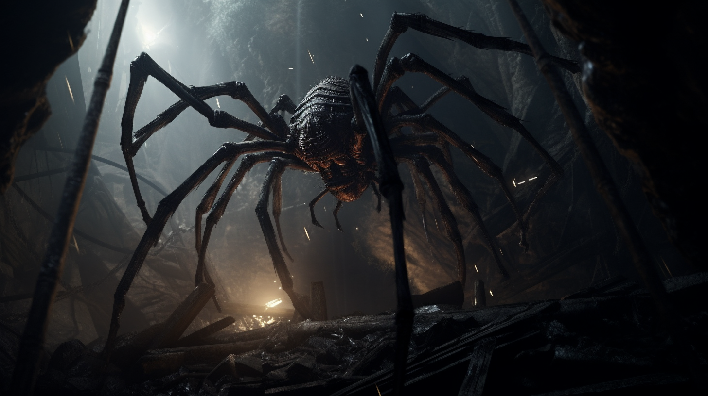 Close-up of Spider in Alien Ruin