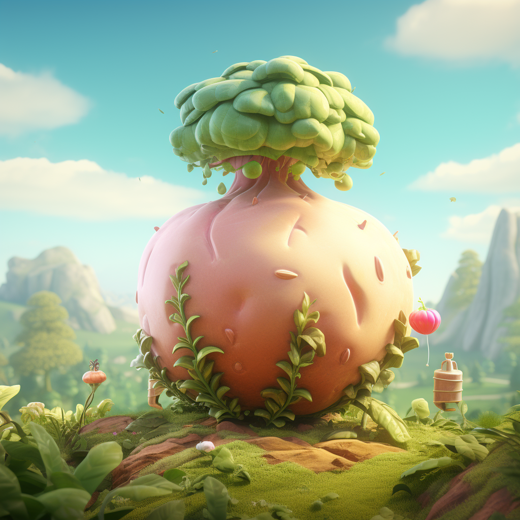 Giant Turnip Landscape 3D Image