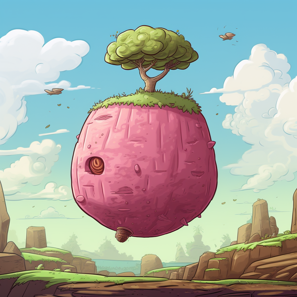 Cartoonish Giant Turnip Landscape Mobile Game