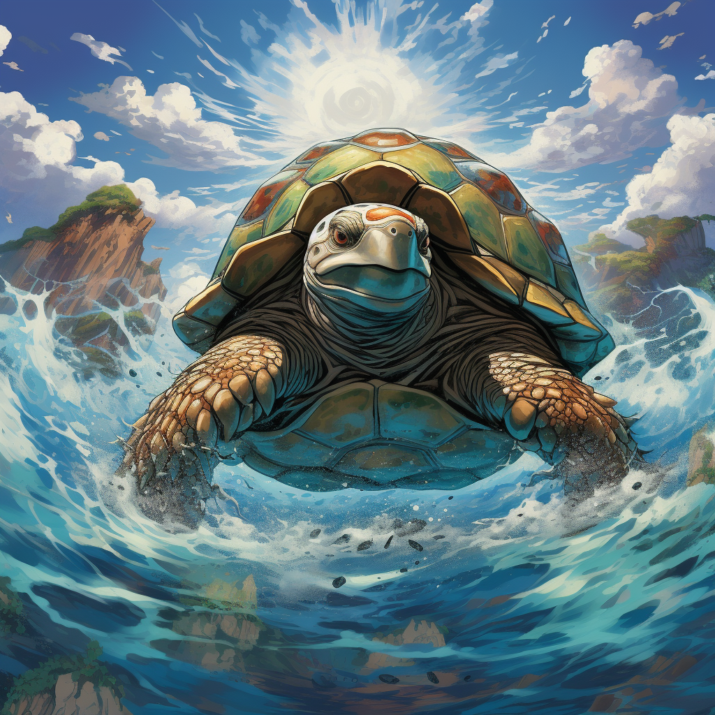 Turtle in Yu-Gi-Oh Style Art