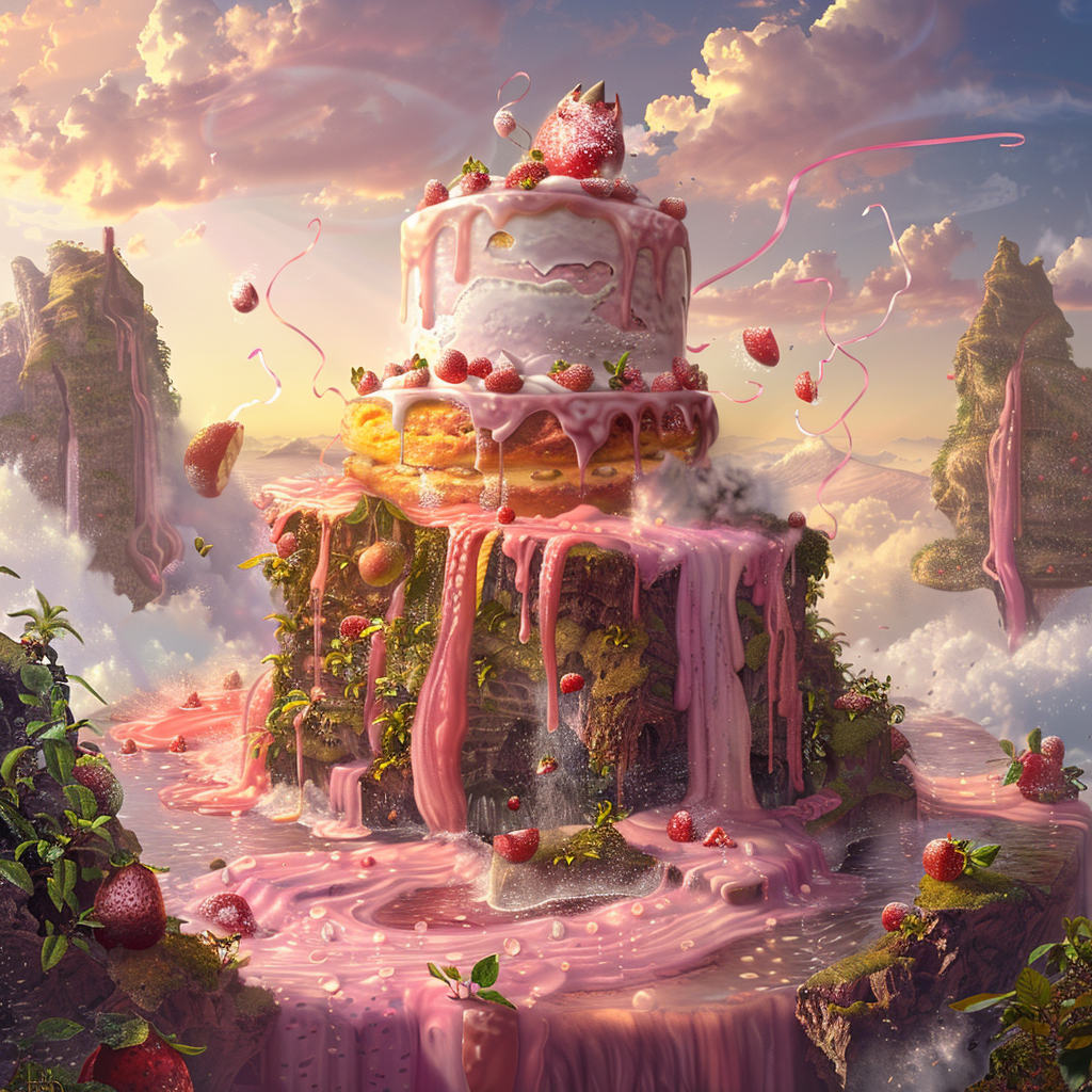 Giant Cake Fantasy Landscape Image