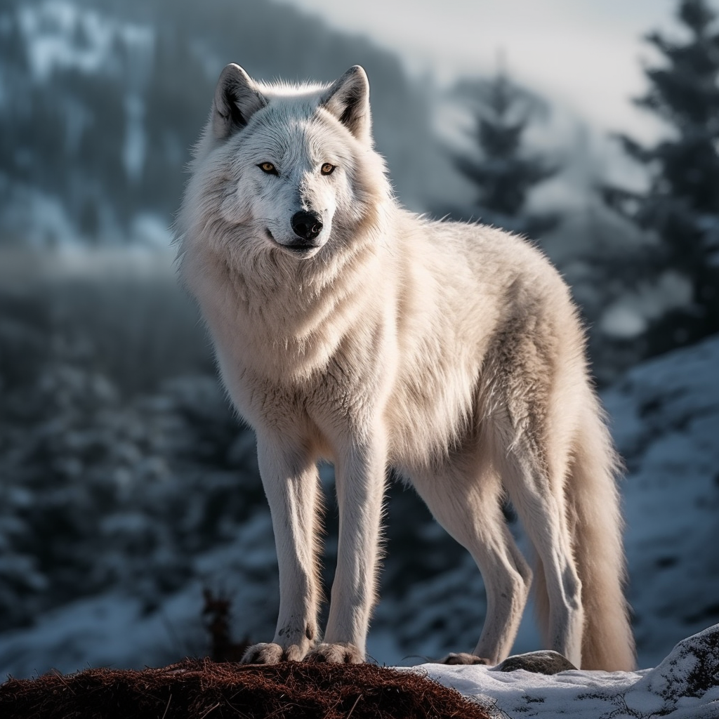 Stunning Impetuous Winter Giant Wolf