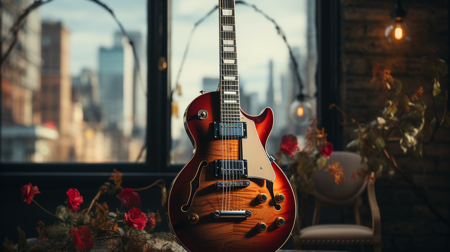 Stylish Gibson Electric Guitar in NYC Apartment