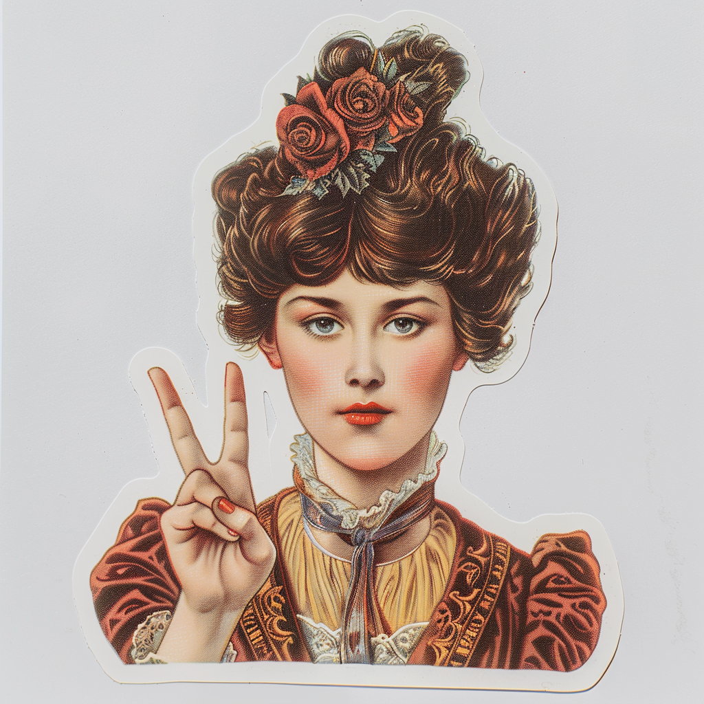 Gibson Girl Middle Finger Sticker